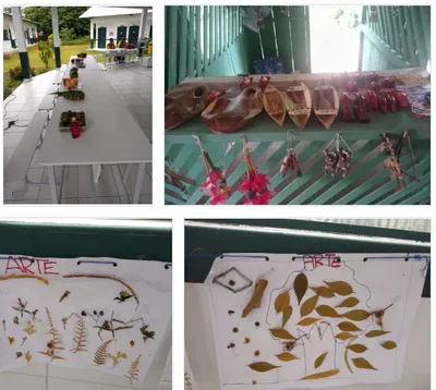 A collage of indigenous arts.